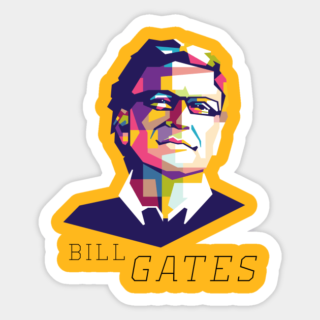 Bill Gates Colorful Geometric art Sticker by AwHM17